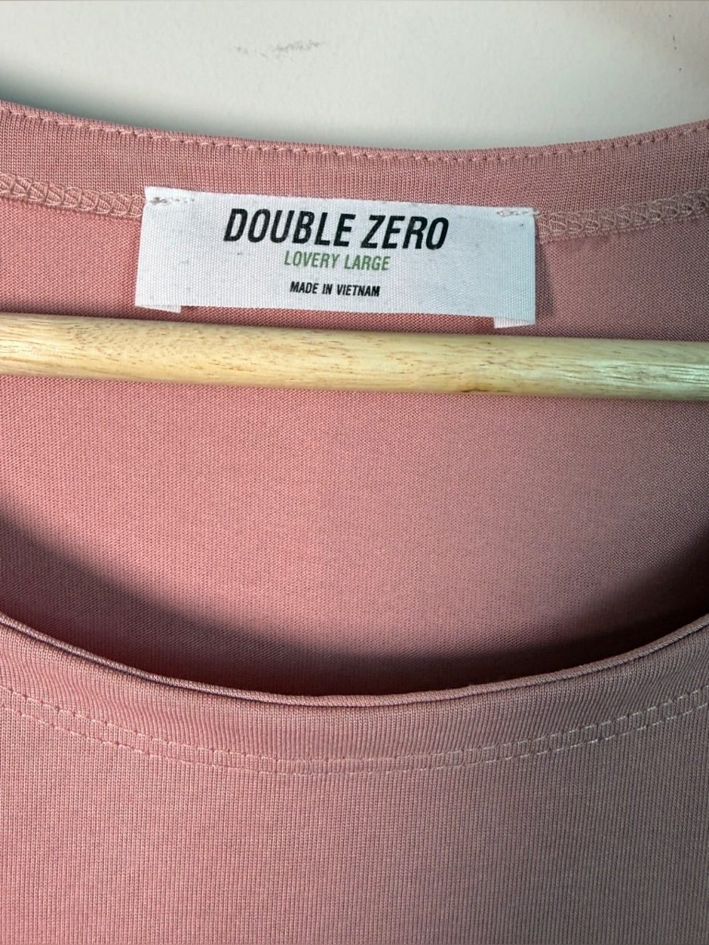 Double Zero Dusty Rose Modal Knot Front Tee Size L Cap Sleeve Soft Casual Top - Picture 5 of 8